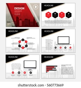 Business Template design set Presentation and brochure Annual report, flyer page with infographic element