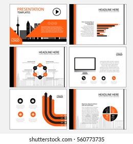 Business Template design set Presentation and brochure Annual report, flyer page with infographic element
