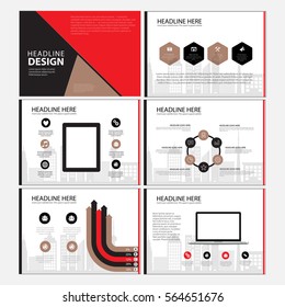 Business Template design set Presentation and brochure Annual report, flyer page with infographic element