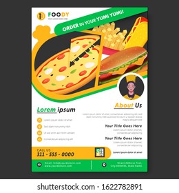 Business Template oder Flyer Design mit Fast Food und Veranstaltungsdetails für Restaurant oder Shop.