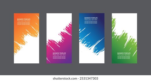 Business template with four colors and four angle