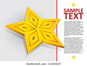 Business template with golden star and copy space area