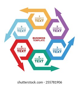 Business template, graph and flow diagram illustration with copy space area