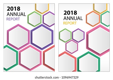 Business template hexagonal background. Magazine cover trend style.