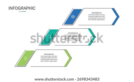 Business template infographic element with 3 step.