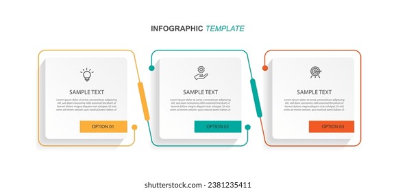 Business template infographic vector element with 3 options or step.