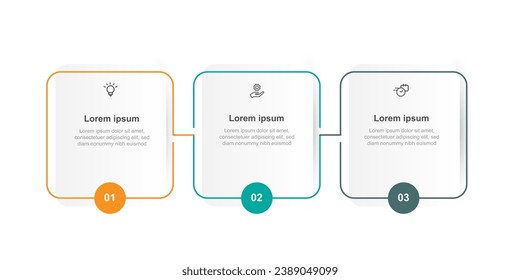 Business template infographic vector element with 3 step process 