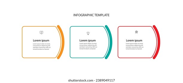 Infografik-Vektorelement von Geschäftsvorlagen mit 3 Schritten 