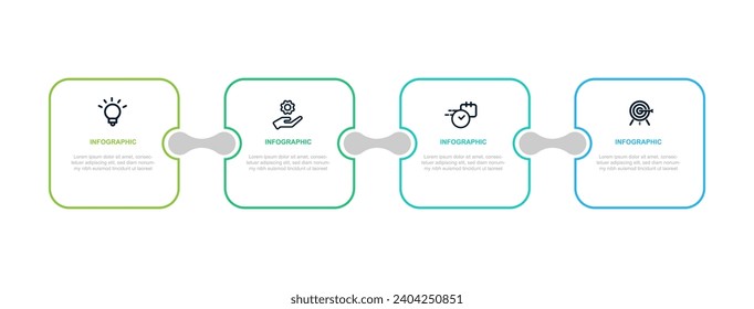 Business template infographic vector element with 4 step process or options suitable for web presentation and business information 