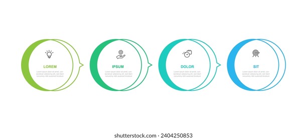 Business template infographic vector element with 4 step process or options suitable for web presentation and business information 