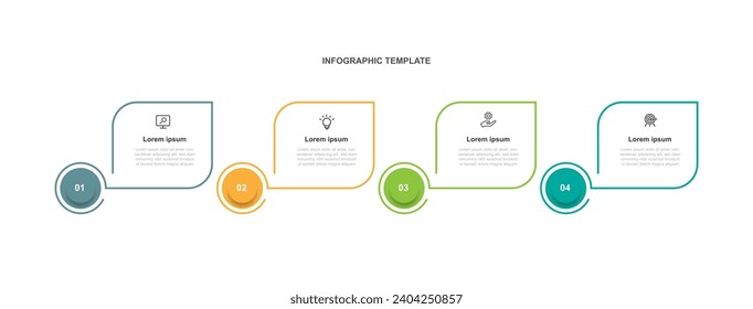 Business template infographic vector element with 4 step process or options suitable for web presentation and business information 