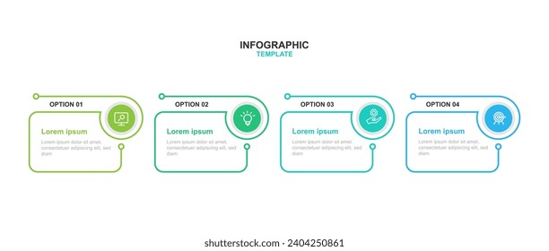 Business template infographic vector element with 4 step process or options suitable for web presentation and business information 