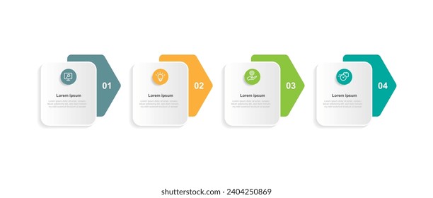 Business template infographic vector element with 4 step process or options suitable for web presentation and business information 