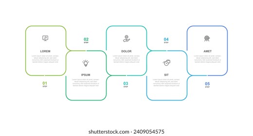 Business template infographic vector element with 5 step process or options suitable for web presentation and business information 