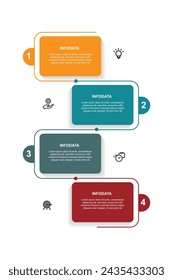 Business template infographic vector element with 4 step process or option