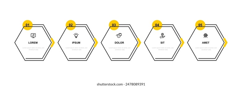 Business template infographic vector element with 5 step or option