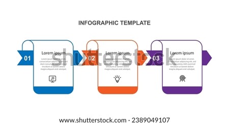 Business template infographic vector element with 3 step process 