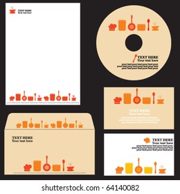 Business template, kitchen/restaurant/cafe set