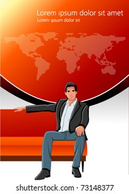 Business template with man on sofa