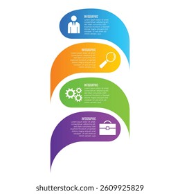 Business template modern infographic 4 step chart list design