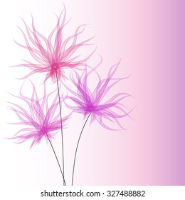 Business template - pink wavy  flower   - vector illustration 
 