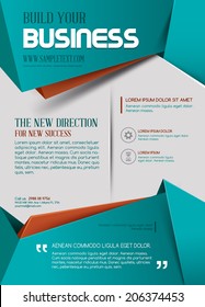 Business template or poster in turquoise color.