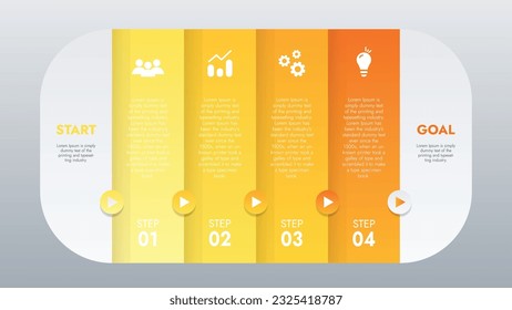 Business template for presentation. Infographic business data visualization. Process chart with elements of graph, diagram, steps, options, process. Vector and illustration concept for presentation.