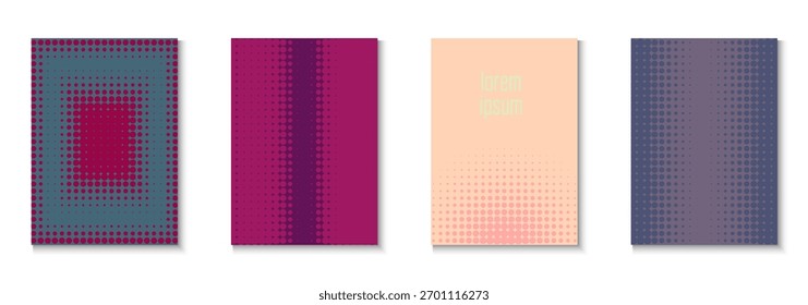 Geschäftsvorlagen-Set. Coole Kreise in minimalem Layout. Lineare Formen für Markenordner. Grafikflyer. Minimalistische Zeilenabdeckung. Geometrische Buchtextur. Trendvorlage für Unternehmen