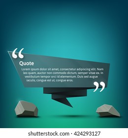 Business template for text information and print design. Text, commas, quote and note. Motivation and inspiration.