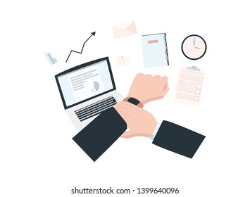 Business template. Time management concept illustration. Vector 