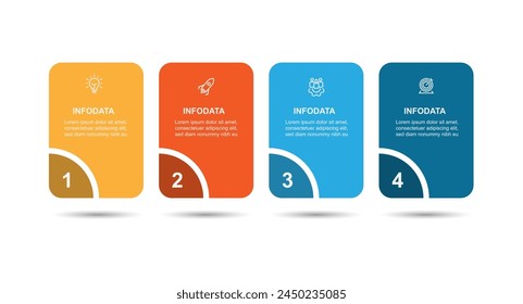 Business template vector infographic with 4 step process can be used for workflow, business information, and web design more