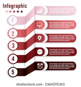Business template, vector infographic design with icons and 5 options or steps, can be stock illustrations.