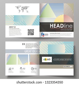 Business templates for bi fold square brochure, magazine, flyer, booklet, report. Leaflet cover, abstract vector layout. Minimalistic design with lines, geometric shapes forming beautiful background.