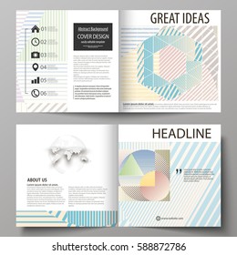 Business templates for bi fold square brochure, magazine, flyer, booklet, report. Leaflet cover, abstract vector layout. Minimalistic design with lines, geometric shapes forming beautiful background.