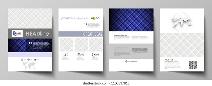 Business templates for brochure, flyer, report. Cover design template, abstract vector layout in A4 size. Shiny fabric, rippled texture, white and blue color silk, colorful vintage style background.