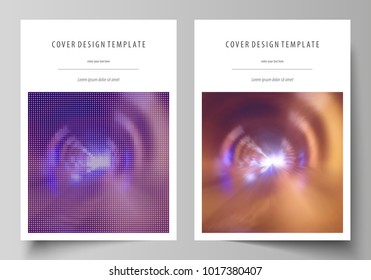 Business templates for brochure, magazine, flyer, booklet, report. Cover template, easy editable vector, abstract flat layout in A4 size. Bright color colorful design, beautiful futuristic background