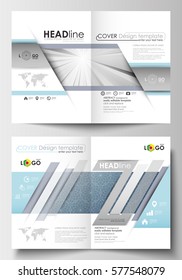 Business templates for brochure, magazine, flyer, booklet. Cover design template, easy editable blank, flat layout in A4 size. Abstract blue or gray pattern with lines, modern stylish vector texture