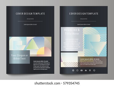 Business templates for brochure, magazine, flyer, booklet or report. Cover template, abstract vector layout in A4 size. Minimalistic design with lines, geometric shapes forming beautiful background.