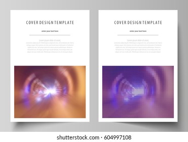 Business templates for brochure, magazine, flyer, booklet or annual report. Cover template, abstract vector layout in A4 size. Bright color colorful design, beautiful futuristic background.