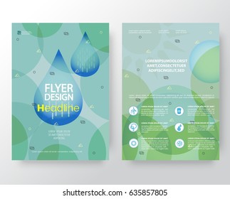 Business templates creative design : Abstract weather,clean water, Brochure Flyer design vector template in A4 size