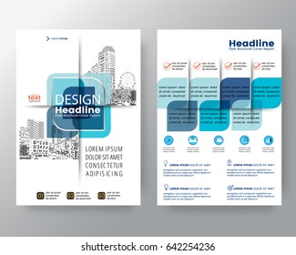 Business templates creative design : Abstract blue cross graphic element Vector brochure cover flyer poster design layout  template in A4 size
