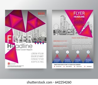Business templates creative design : Abstract pink triangle Brochure annual report cover Flyer Poster design Layout vector template in A4 size
