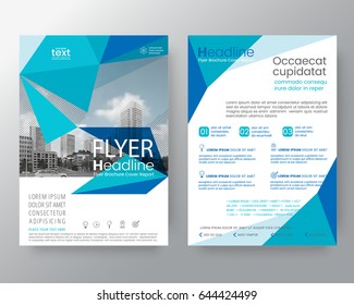 Business templates creative design : Abstract blue geometric background for Poster Brochure Flyer design Layout vector template in A4 size