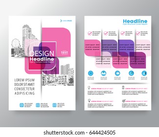 Business templates creative design : Abstract pink cross graphic element Vector brochure cover flyer poster design layout  template in A4 size