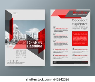 Business templates creative design : Abstract red diagonal line brochure annual report cover flyer poster design layout vector template in A4 size