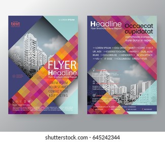 Business templates creative design : Abstract pink and blue diagonal line Brochure annual report cover Flyer Poster design Layout vector template in A4 size