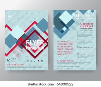 Business templates creative design : Abstract blue and red Square background for Poster Brochure Flyer design Layout vector template in A4 size