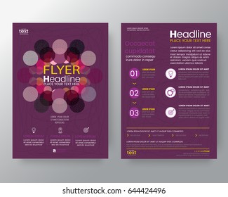 Business templates creative design : Memphis art purple background for Corporate Identity , Brochure annual report cover Flyer Poster design Layout vector template in A4 size