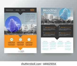 Business templates creative design : Set of brochure,poster flyer pamphlet brochure cover design layout with circle shape graphic elements and space for photo background,  vector template in A4 size
