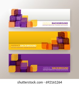 Business templates creative design. Set of modern design  banners template with abstract Colorful squares shape pattern background. vector illustration